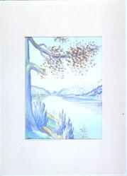 Silsersee vom Höhenweg aus gesehen gegen Maloya by Anselmi Jakob Theodor