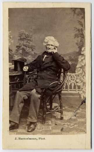 Dr C. A. Bloesch-Pugnet (1804-1863) sitzend mit Zylinder auf Tisch by Haeuselmann Jakob