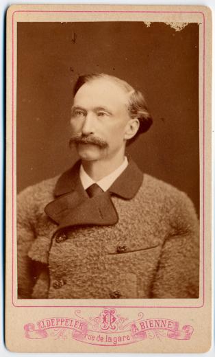 Albert Schwab-Boell (1828-1915) en manteau (photo buste) by Deppeler J.