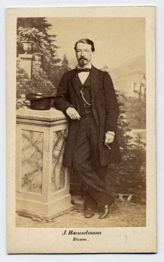 Gustave Schwab-Bloesch (1830-1867), die Linke aufgelehnt by Haeuselmann Jakob