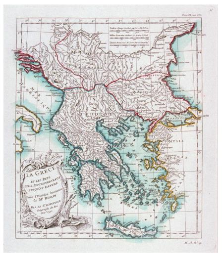 La grèce / et les pays / plus septentrionaux /jusqu'au Danube / pour l'Histoire Ancienne de Mr. Rollin by Bougoin P.