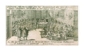 Ordnung wie die Hochlöbl: Ort der Eidgnossschaft oder dero Herren-/Ehren-Gessanten, zu Baden in der Session sitzen, (um 1700) by Wagner Johann Jakob