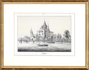 Nidau (Ansicht des Schlosses, im Vordergrund die Zihl) by Wagner Johann Friedrich