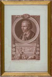 J.J. Rousseau, né à Genève en 1712, mort à Ermenonville près Senlis le 2 juillet 1778 (Porträt mit alligorischer Darstellung) by Queverdo François Marie Isidore
