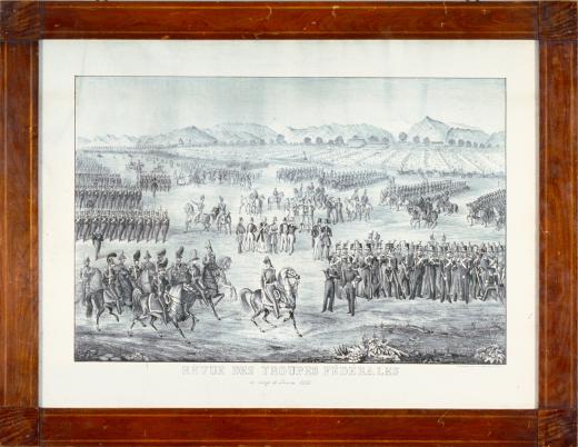 Revue des troupes fédérales (au camp de Thoune 1842) by Bischoff Schneider