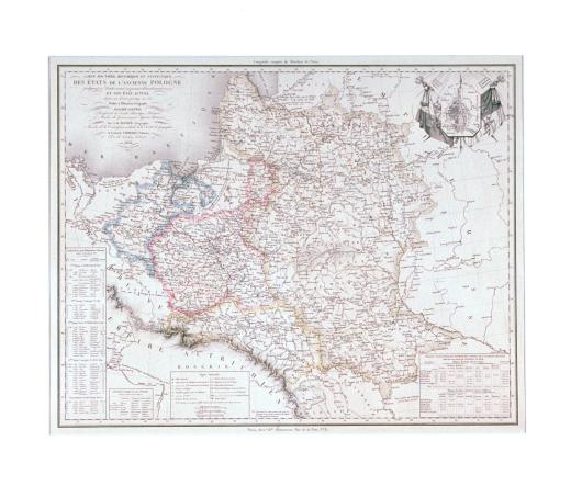 Carte routière, historique et statistique des Etats de l'ancienne Pologne by Flahaut Hacq