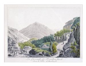La cascade de Reichenbach / dans la Vallée d'Oberhasle by Weibel Jakob Samuel