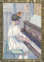Fillette au piano by Alin Pierre