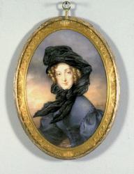 Portrait d'une jeune femme de face avec un voile noir by Gastouls