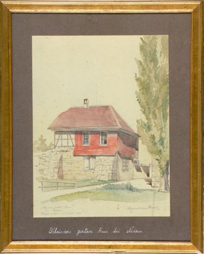 Schnieders Gärtner Haus bei Nidau, d'après nature 15 Août 1900 by von Kaenel Marguerite