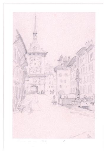 La grande rue (Kramgasse in Bern mit Zeitglockenturm) by Duval Etienne
