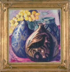 Kapuzinerblumen und drei Vasen by Gogler Adrien