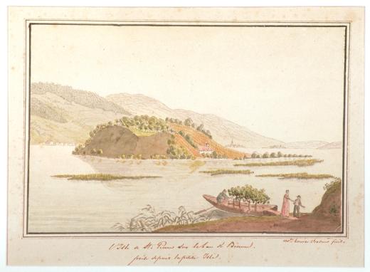 L'Isle de St.Pierre sur le lac de Bienne. / prise depuis la petite Isle by Verdan Louise
