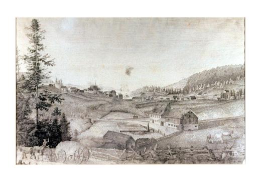 Vue de la Chaux-de-Fonds (Kopie d'après la gravure de même titre de Stuntz - Hartmann) by Bloesch Pugnet Dr Caesar A.