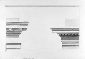 zwei Tempelgesimse by Schwab Albert