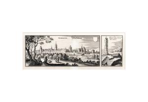 Aventicum, Wifflisburg / Etliche überbliebene Stück halter Römischer gebäwen von der Statt Aventico (Cigognier) by Merian Matthäus