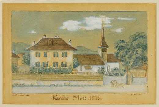 Biel, Kirche und Pfarrhaus Mett by K.  E. 